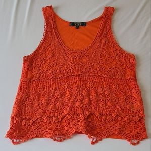 Orange lace top